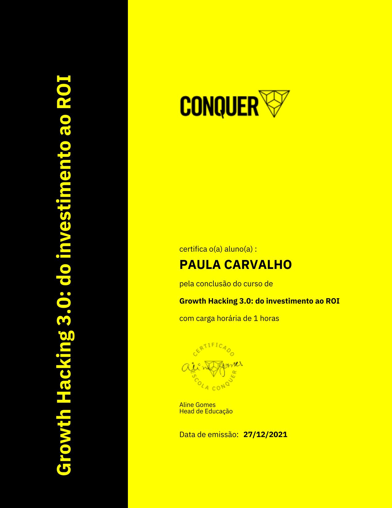 Certificado de Growth Hacking 3.0: do investimento ao ROI